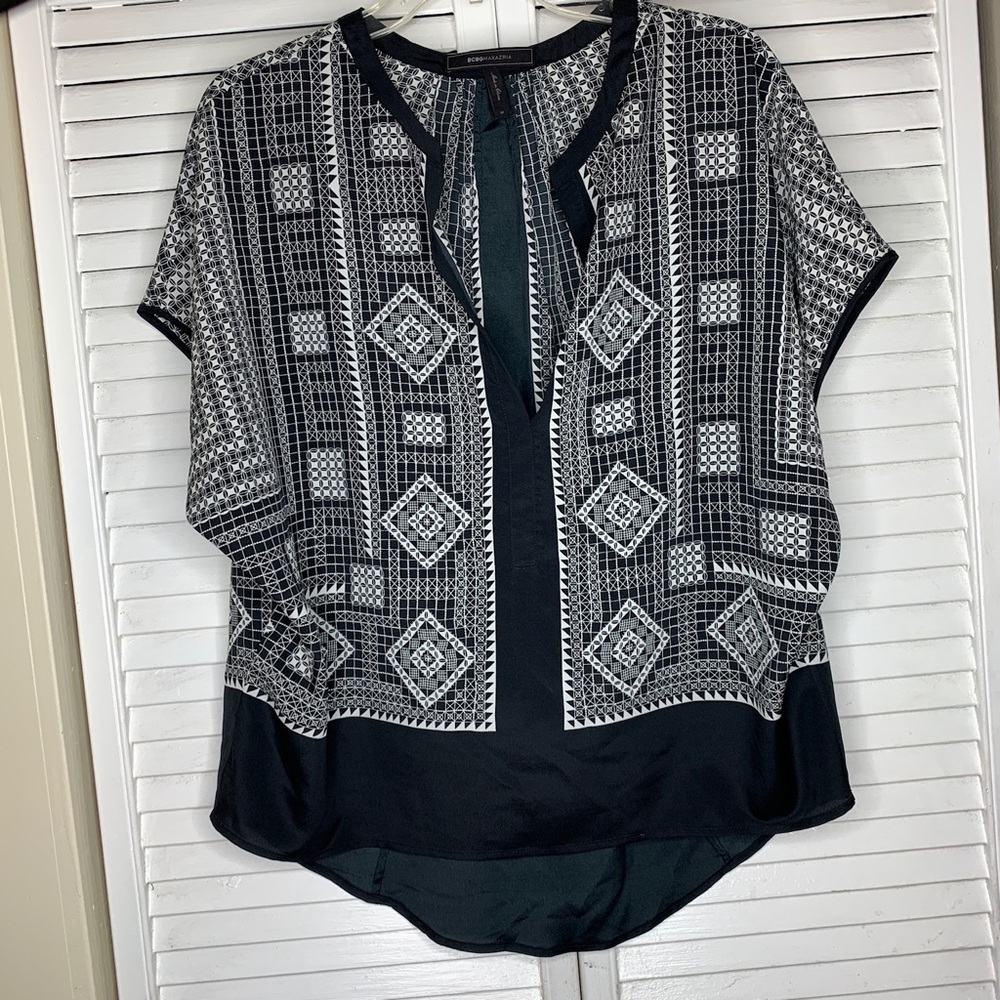 Black and White BCBG summer blouse